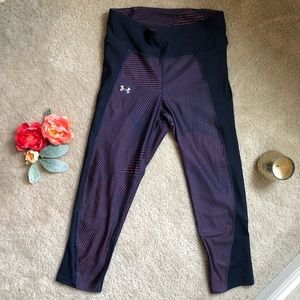 Navy & Orange Underarmour cropped leggings